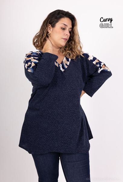 Immagine di CURVY GIRL TOP WITH OPENWORK SLEEVES